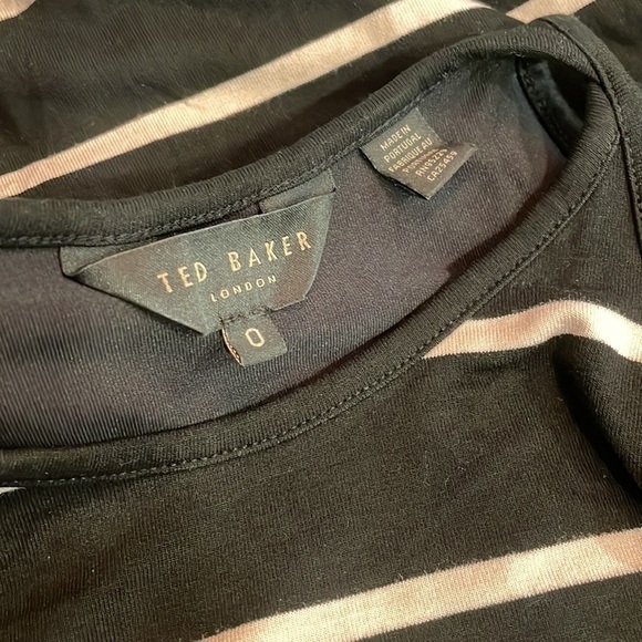 TED BAKER London Linn Striped Jersey Knit Bodycon Midi Tank Dress Black/White - Picture 2 of 9